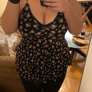 Forever 21 Plus Size Floral Print Babydoll top